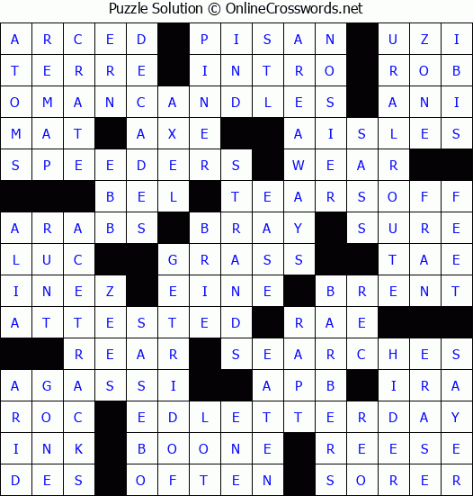 Solution for Crossword Puzzle #4985