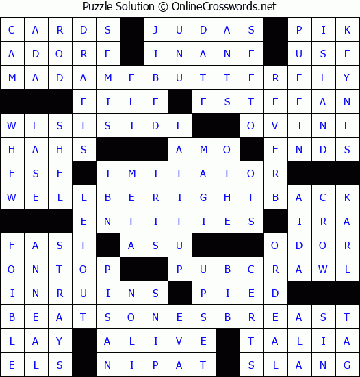 Solution for Crossword Puzzle #4988