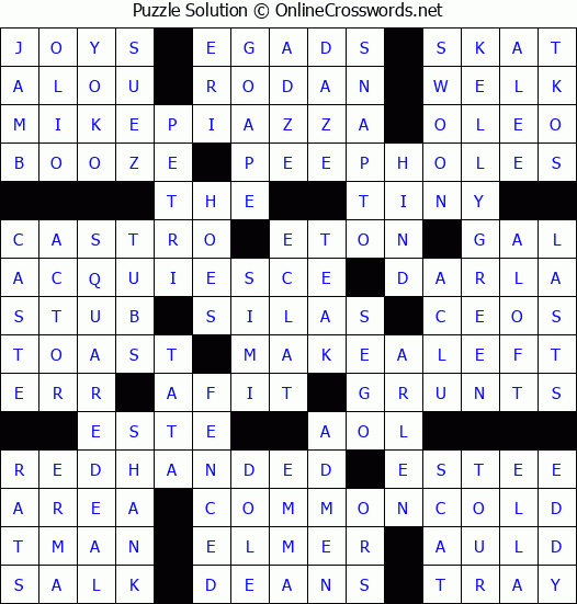 Solution for Crossword Puzzle #4991