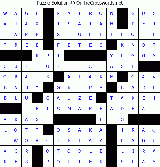 Solution for Crossword Puzzle #4995