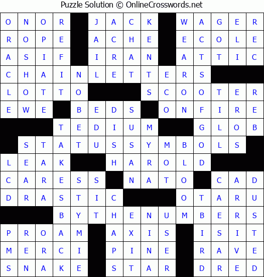 Solution for Crossword Puzzle #5001