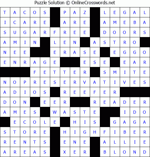Solution for Crossword Puzzle #5007