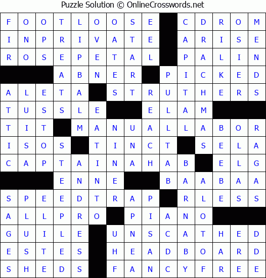 Solution for Crossword Puzzle #5009