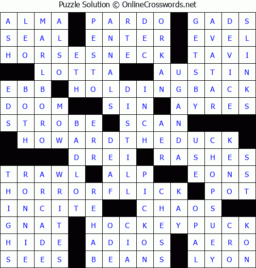 Solution for Crossword Puzzle #5010