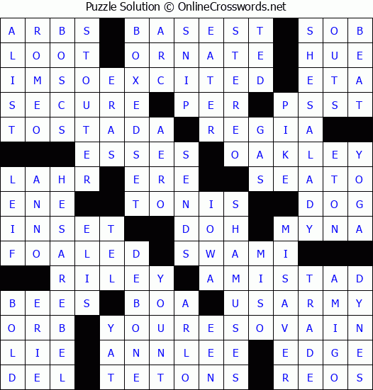 Solution for Crossword Puzzle #5012