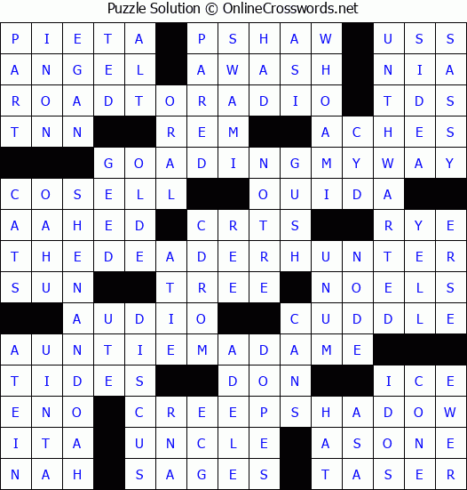 Solution for Crossword Puzzle #5014