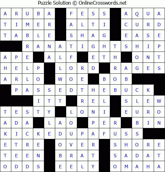 Solution for Crossword Puzzle #5024