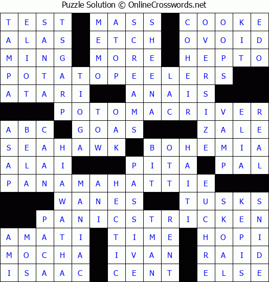 Solution for Crossword Puzzle #5028
