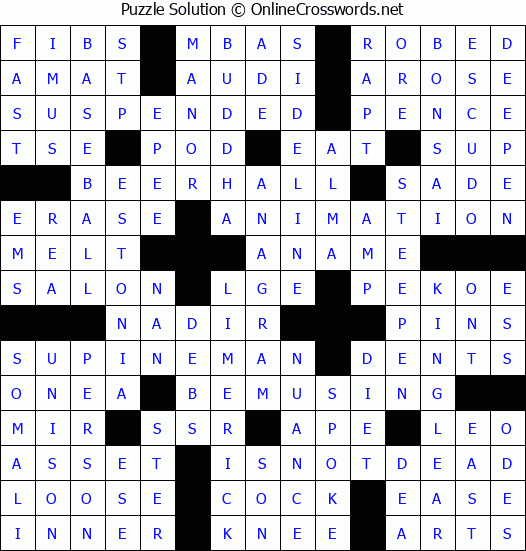 Solution for Crossword Puzzle #5032