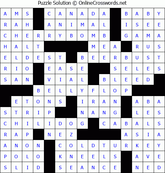 Solution for Crossword Puzzle #5035