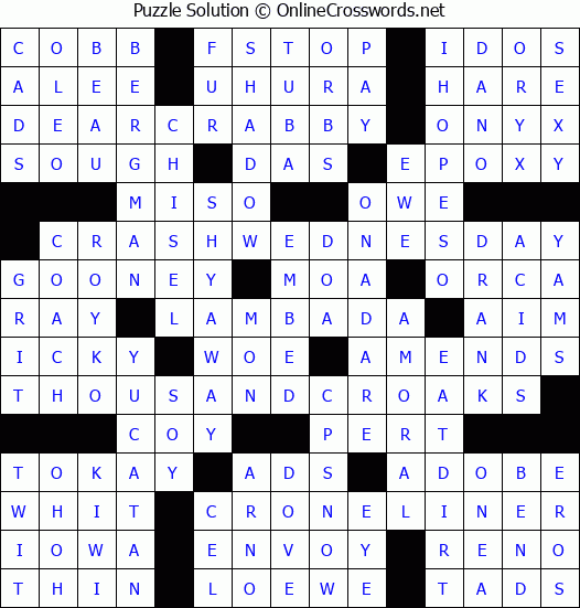 Solution for Crossword Puzzle #5037