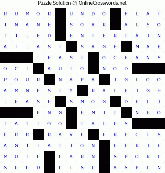 Solution for Crossword Puzzle #50381