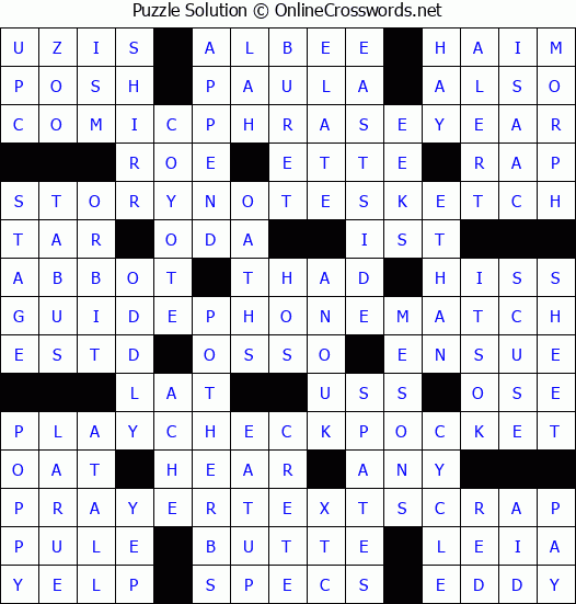 Solution for Crossword Puzzle #5046