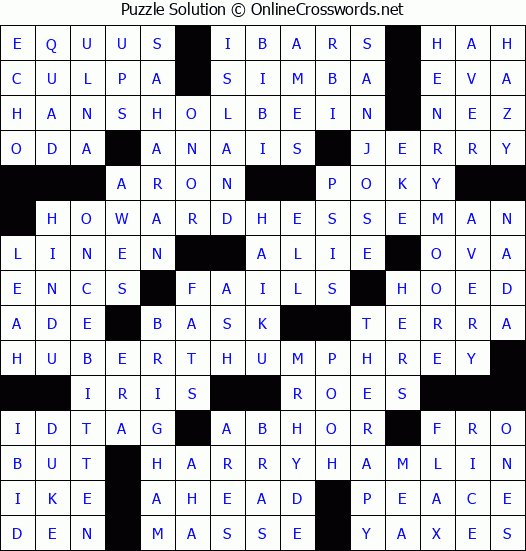 Solution for Crossword Puzzle #5048