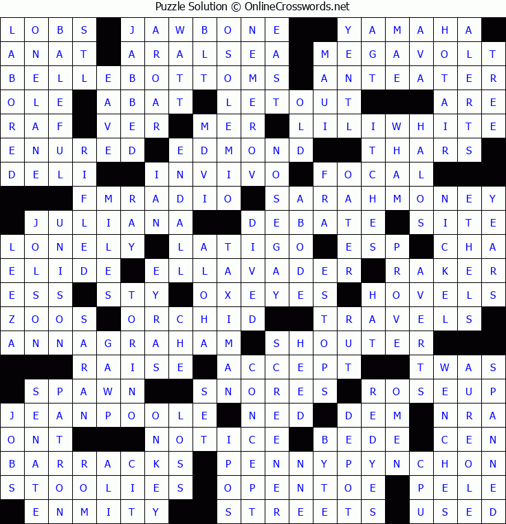 Solution for Crossword Puzzle #5069