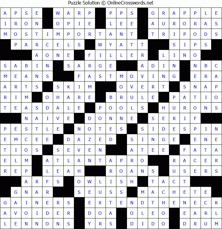 Solution for Crossword Puzzle #5073