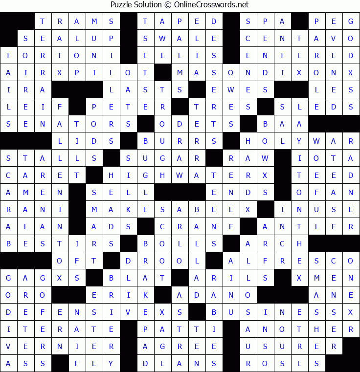 Solution for Crossword Puzzle #5086