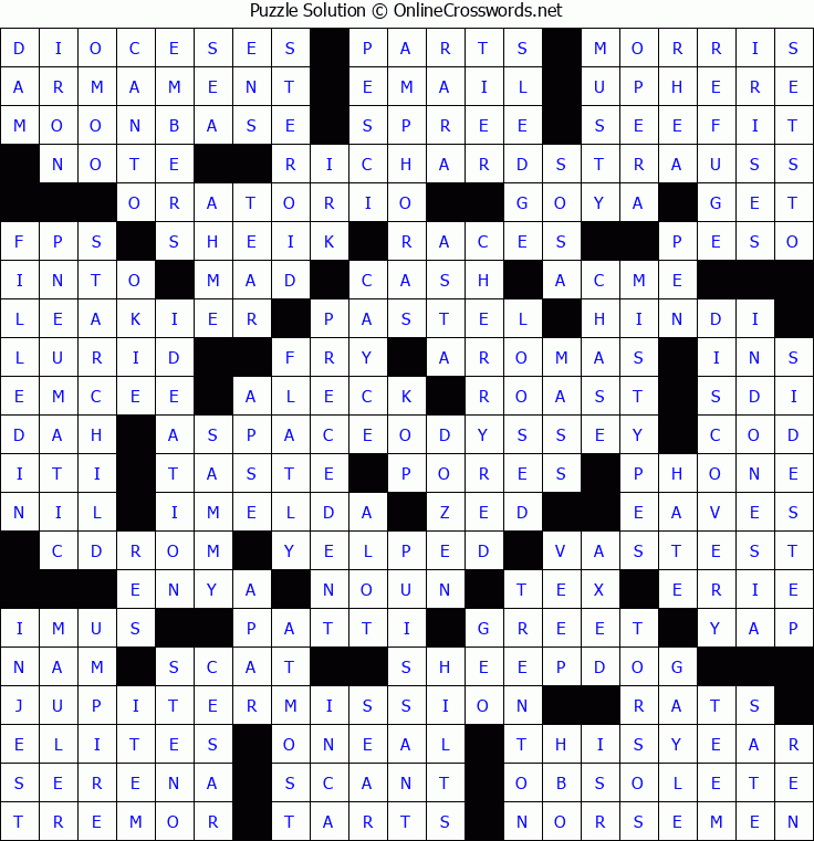 Solution for Crossword Puzzle #5099