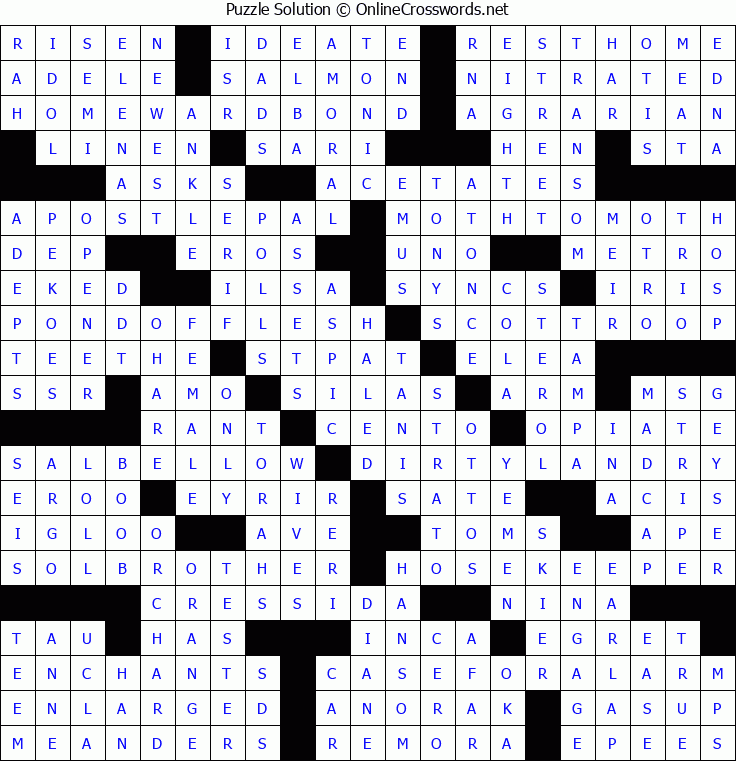 Solution for Crossword Puzzle #5108