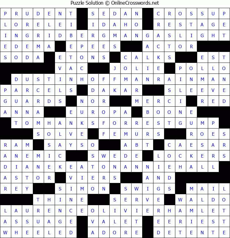 Solution for Crossword Puzzle #5110