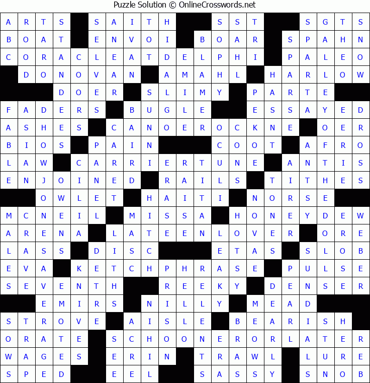 Solution for Crossword Puzzle #5119