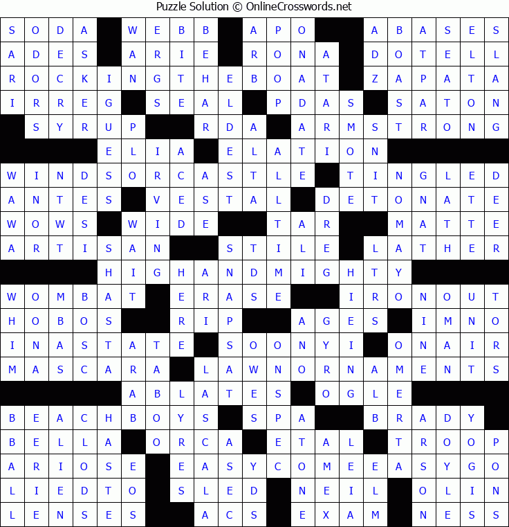 Solution for Crossword Puzzle #5174