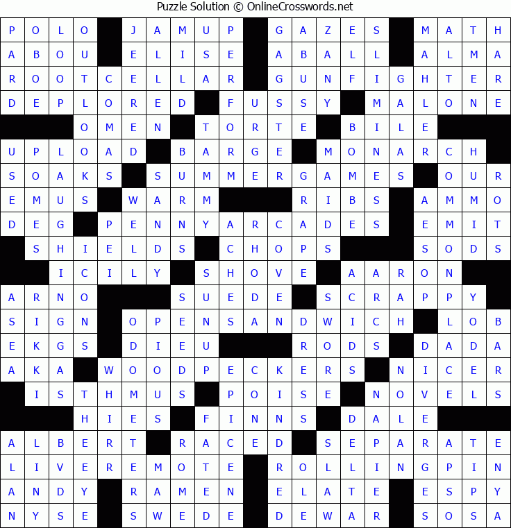 Solution for Crossword Puzzle #5175