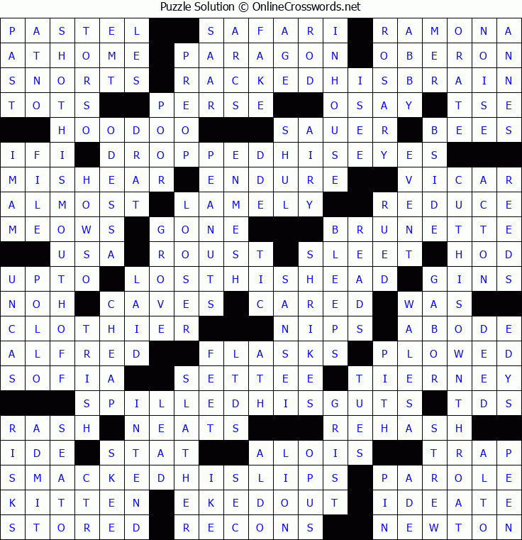 Solution for Crossword Puzzle #5180