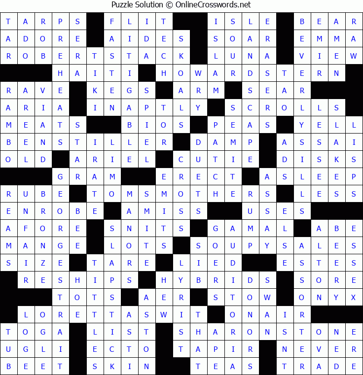 Solution for Crossword Puzzle #5187