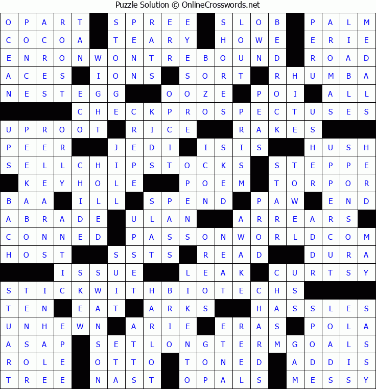 Solution for Crossword Puzzle #5218