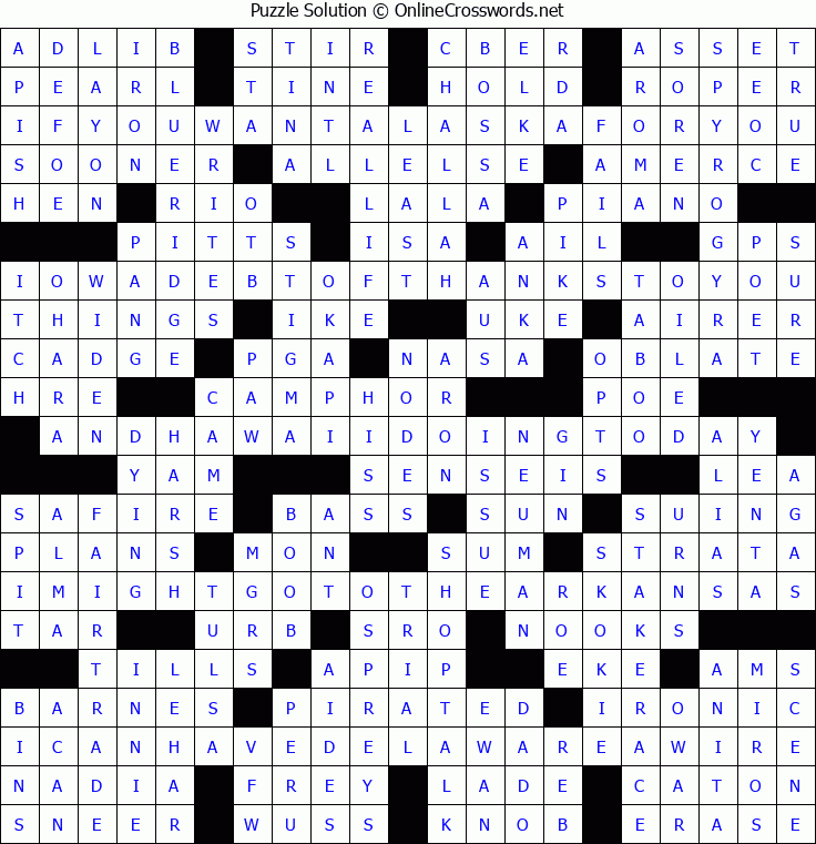 Solution for Crossword Puzzle #5221