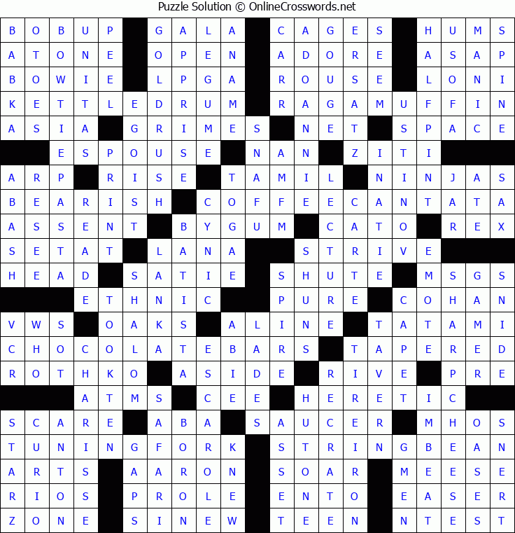 Solution for Crossword Puzzle #5246
