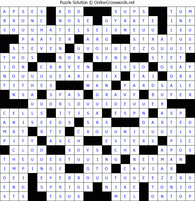 Solution for Crossword Puzzle #5293