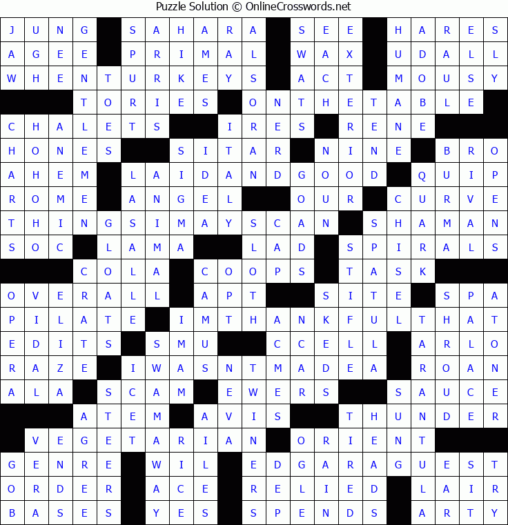 Solution for Crossword Puzzle #5299