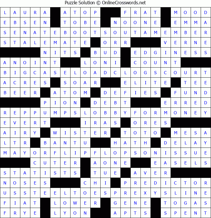 Solution for Crossword Puzzle #5304