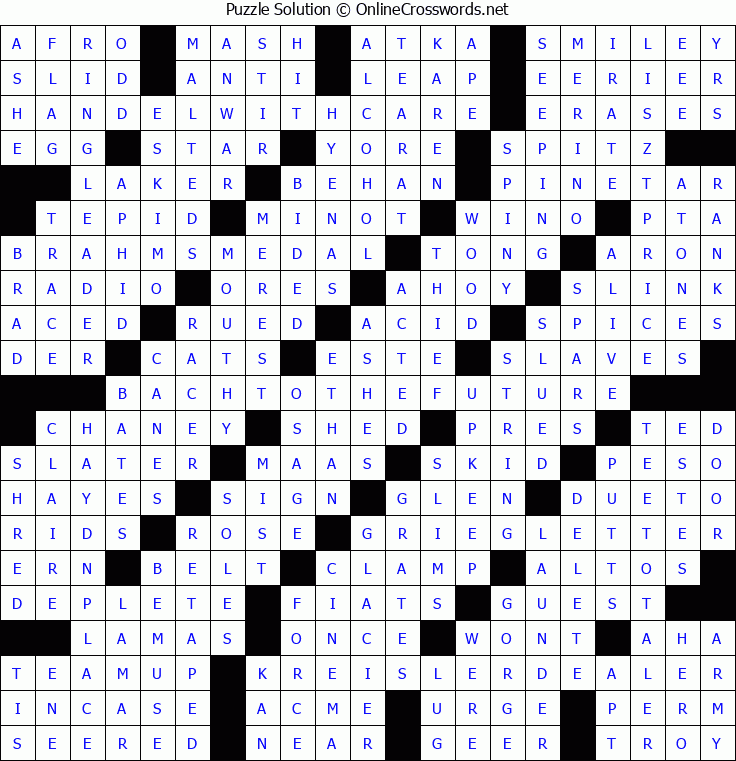 Solution for Crossword Puzzle #5318