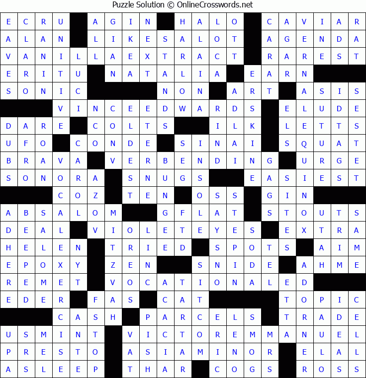 Solution for Crossword Puzzle #5323