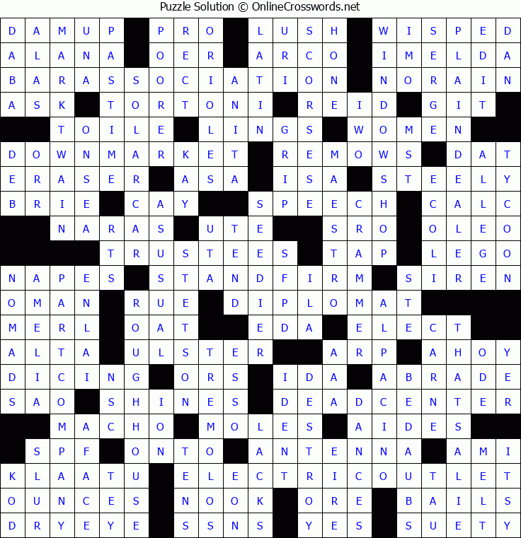 Solution for Crossword Puzzle #5339