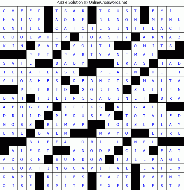 Solution for Crossword Puzzle #5360