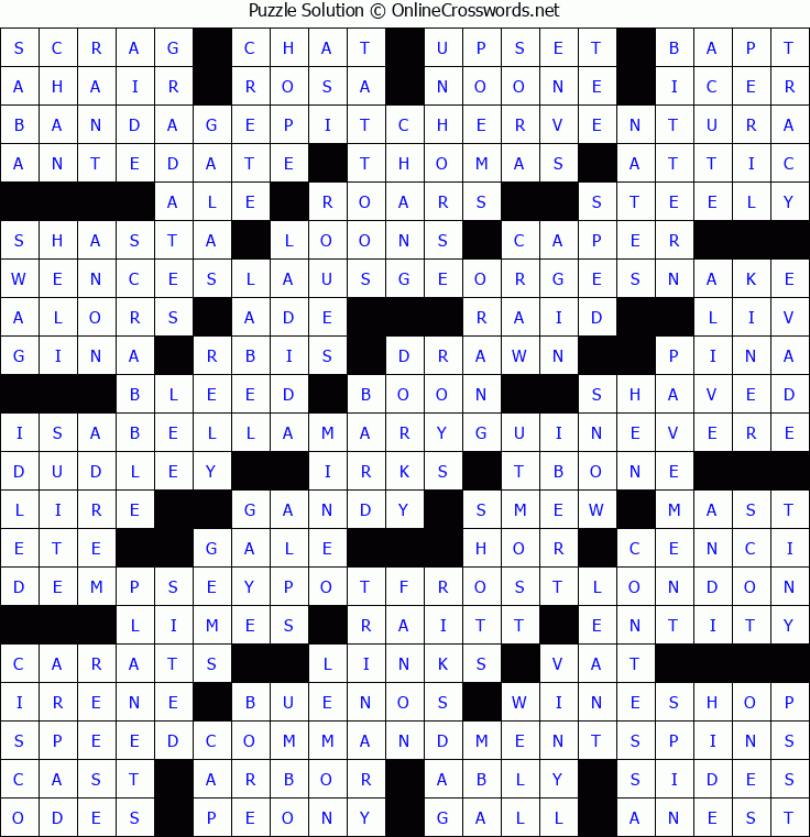 Solution for Crossword Puzzle #5368