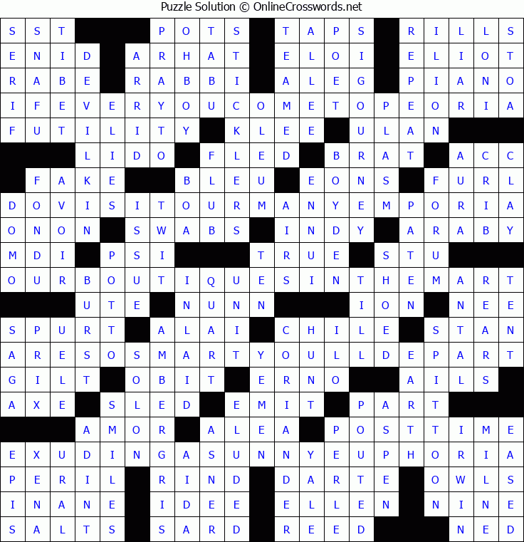 Solution for Crossword Puzzle #5415