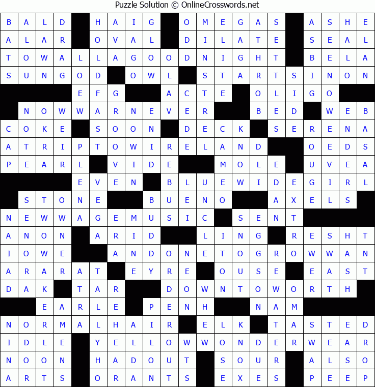 Solution for Crossword Puzzle #5441