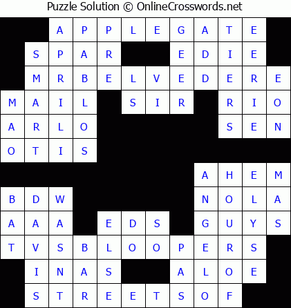 Solution for Crossword Puzzle #5481