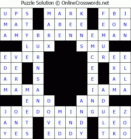 Solution for Crossword Puzzle #5487