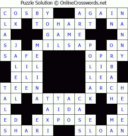 Solution for Crossword Puzzle #5488