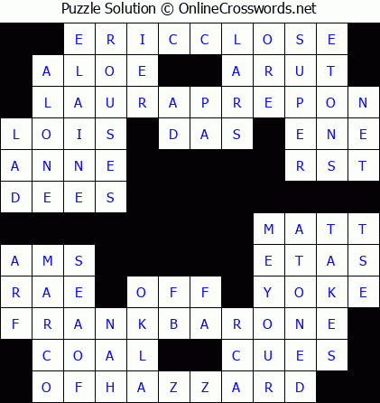 Solution for Crossword Puzzle #5489