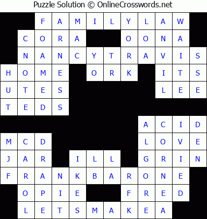 Solution for Crossword Puzzle #5491