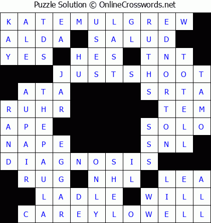 Solution for Crossword Puzzle #5497