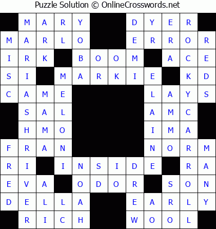 Solution for Crossword Puzzle #5498