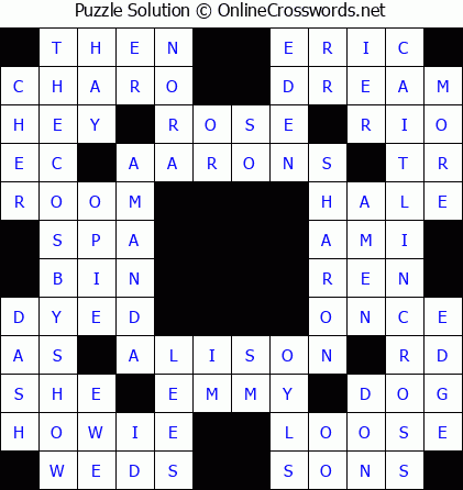 Solution for Crossword Puzzle #5501